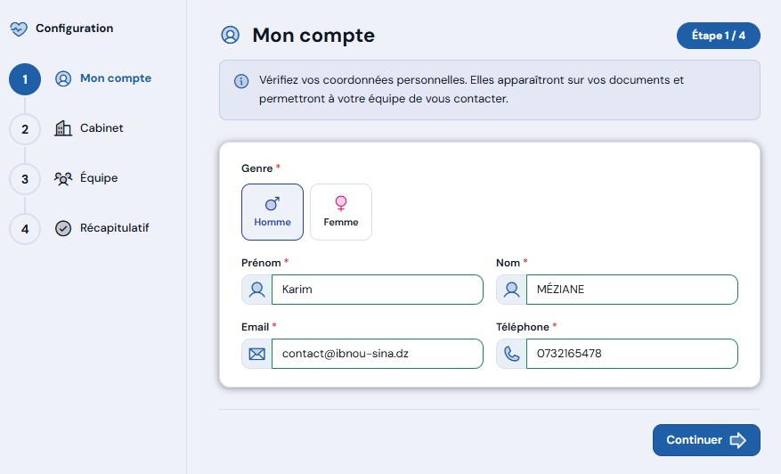 Étape 1 — Mon compte