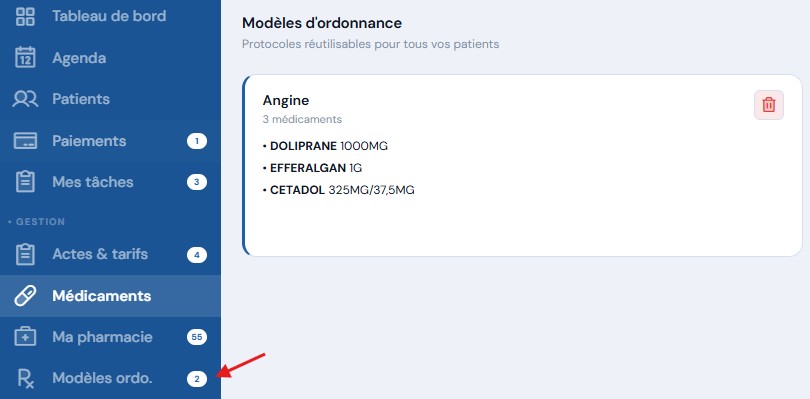 Consulter vos modèles