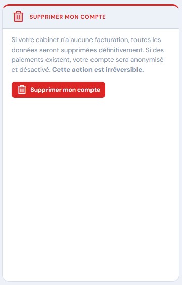 Suppression de compte