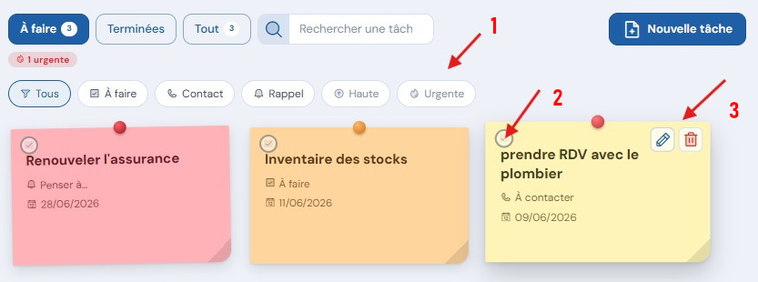 Gérer depuis Mes tâches